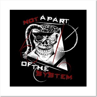 System Error, not a part of the system, modern Skull Posters and Art